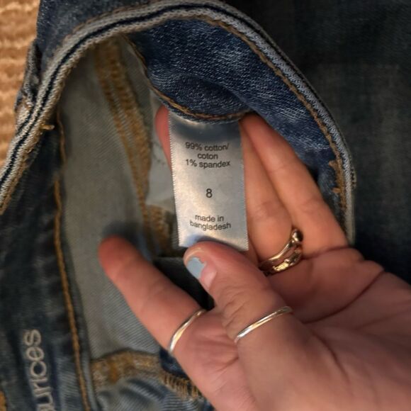 Denim Distressed Skirt - Picture 3 of 7